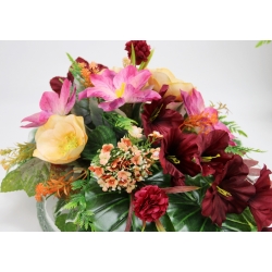 KOMPLET nagrobny wiązanka + bukiet, MIECZYKI ANEMONY KLEMATISY nr 631L